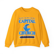 Load image into Gallery viewer, Capital Church Crewneck Sweatshirt — Blue Dove Logo Christian Ministry Pullover