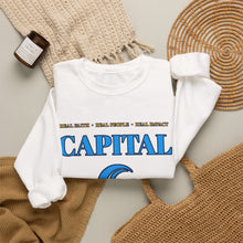 Load image into Gallery viewer, Capital Church Crewneck Sweatshirt — Blue Dove Logo Christian Ministry Pullover