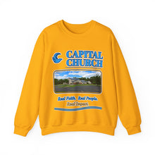 Load image into Gallery viewer, Capital Church Crewneck Sweatshirt — 'Real Faith. Real People. Real Impact.'