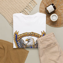 Load image into Gallery viewer, United States Law Enforcement Honoring Service Eagle 2 sides T-Shirt