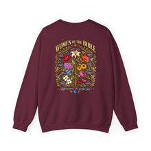 Load image into Gallery viewer, Women's Bible Floral Crewneck Sweatshirt — "Women of the Bible" Vintage Botanical Design