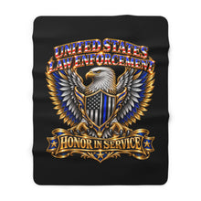 Load image into Gallery viewer, United States Law Enforcement Honor in Service Sherpa Fleece Blanket