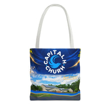 Load image into Gallery viewer, Capital H Church All-Over Print Tote Bag — Scenic Logo Church Tote