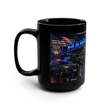 Load image into Gallery viewer, Hamilton Blue Police Tribute Mug — 15oz Black Ceramic