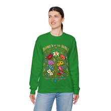 Load image into Gallery viewer, Women of the Bible Floral Crewneck Sweatshirt — Scriptural Names &amp; Botanical Illustration