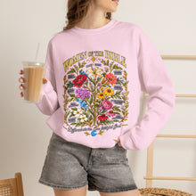 Load image into Gallery viewer, Women's Bible Floral Crewneck Sweatshirt — "Women of the Bible" Vintage Botanical Design