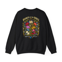 Load image into Gallery viewer, Women's Bible Floral Crewneck Sweatshirt — "Women of the Bible" Vintage Botanical Design