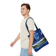 Load image into Gallery viewer, Capital H Church Tote Bag – 'Real Faith. Real People. Real Impact.' All-Over Print