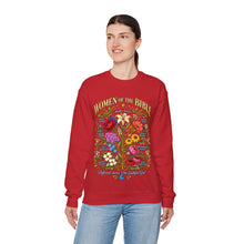 Load image into Gallery viewer, Women of the Bible Floral Crewneck Sweatshirt — Scriptural Names &amp; Botanical Illustration