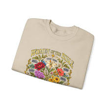 Load image into Gallery viewer, Women's Bible Floral Crewneck Sweatshirt — "Women of the Bible" Vintage Botanical Design