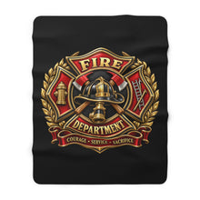 Load image into Gallery viewer, Fire Department Sherpa Fleece Blanket – Firefighter Courage Service Sacrifice Gift