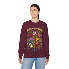 Load image into Gallery viewer, Women of the Bible Floral Crewneck Sweatshirt — Scriptural Names &amp; Botanical Illustration