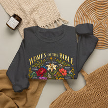 Load image into Gallery viewer, Women's Bible Floral Crewneck Sweatshirt — "Women of the Bible" Vintage Botanical Design