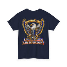 Load image into Gallery viewer, United States Law Enforcement Honoring Service Eagle 2 sides T-Shirt