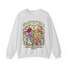 Load image into Gallery viewer, Women of the Bible Floral Crewneck Sweatshirt — Scriptural Names &amp; Botanical Illustration