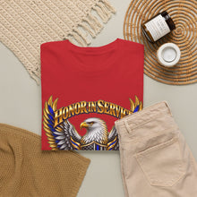 Load image into Gallery viewer, United States Law Enforcement Honoring Service Eagle 2 sides T-Shirt