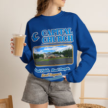 Load image into Gallery viewer, Capital Church Crewneck Sweatshirt — 'Real Faith. Real People. Real Impact.'