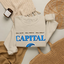 Load image into Gallery viewer, Capital Church Crewneck Sweatshirt — Blue Dove Logo Christian Ministry Pullover