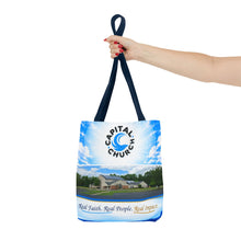 Load image into Gallery viewer, Capital Church Scenic Tote Bag — 'Real Faith. Real People. Real Impact.'