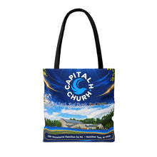 Load image into Gallery viewer, Capital H Church All-Over Print Tote Bag — Scenic Logo Church Tote