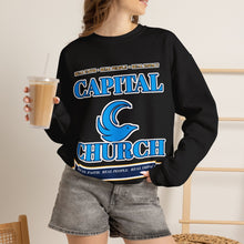 Load image into Gallery viewer, Capital Church Crewneck Sweatshirt — Blue Dove Logo Christian Ministry Pullover
