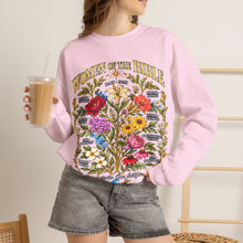 Load image into Gallery viewer, Women of the Bible Floral Crewneck Sweatshirt — Scriptural Names &amp; Botanical Illustration