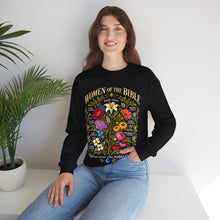 Load image into Gallery viewer, Women of the Bible Floral Crewneck Sweatshirt — Scriptural Names &amp; Botanical Illustration