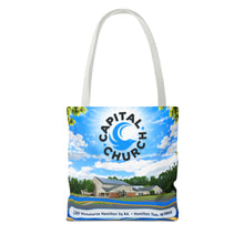 Load image into Gallery viewer, Capital Church Scenic Tote Bag — 'Real Faith. Real People. Real Impact.'