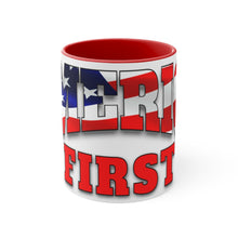 Load image into Gallery viewer, AMERICA FIRST Accent Mug