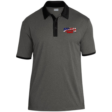AMERICA FIRST Heather Contender Contrast Polo