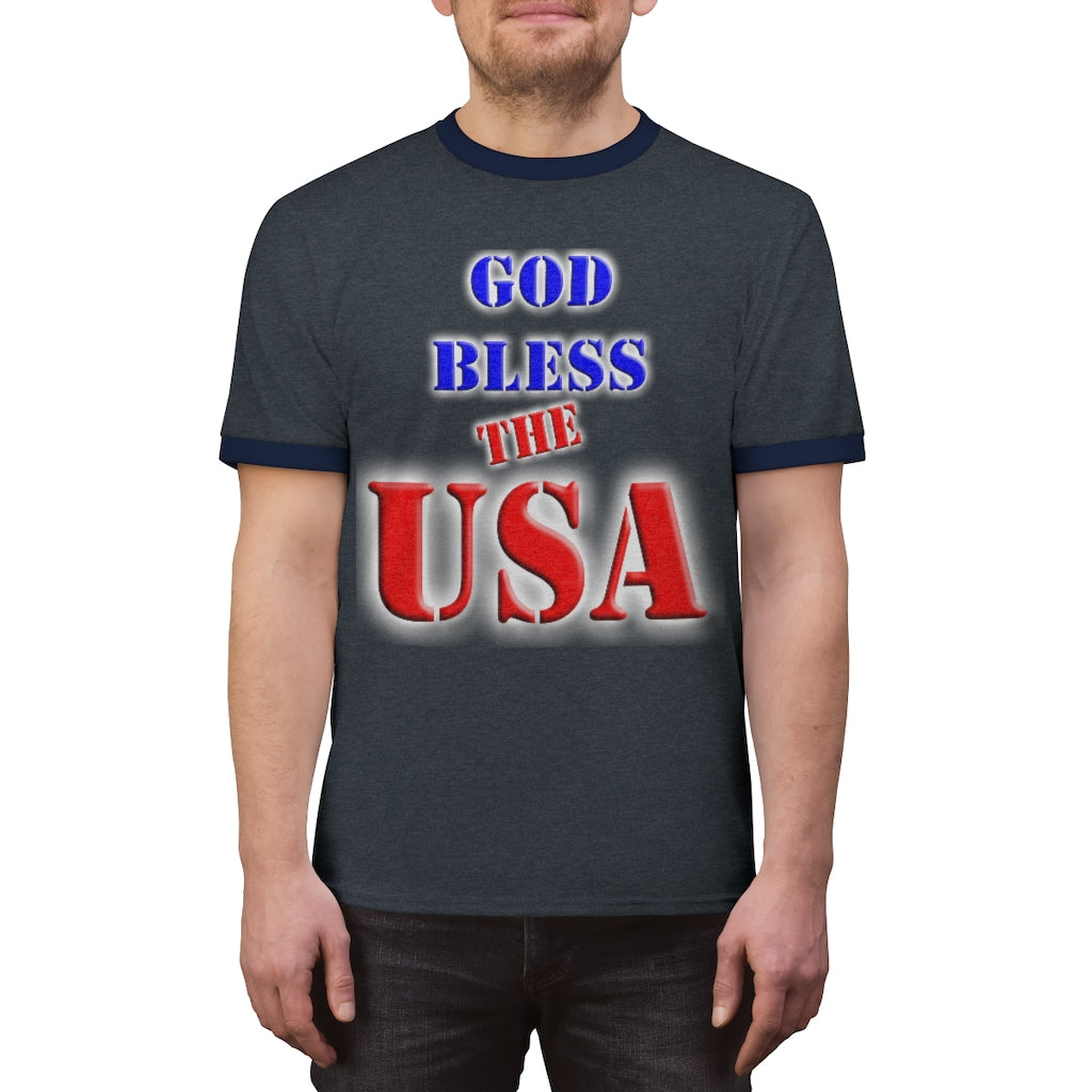 GOD BLESS THE USA Ringer Tee