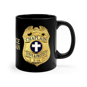 CHAPLAIN GOLD BADGE 11oz Black Mug