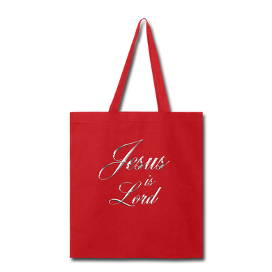 Jesus is Lord Tote Bag - red