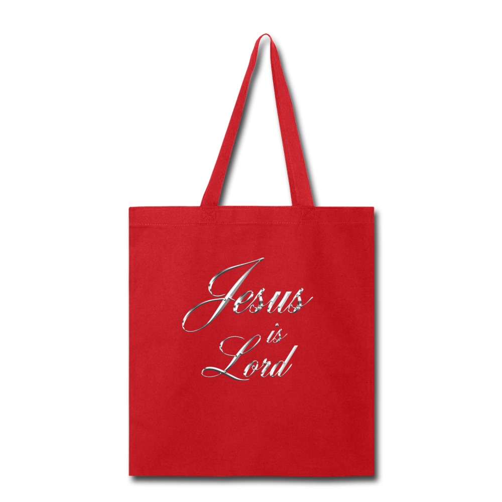 Jesus is Lord Tote Bag - red