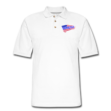 Load image into Gallery viewer, BACK THE BLUE Pique Polo Shirt - white