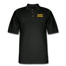 Load image into Gallery viewer, SECURITY OFFICER Pique Polo Shirt - black