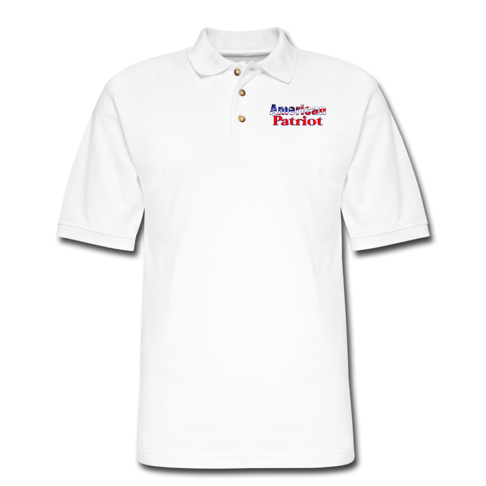 AMERICAN PATRIOT Men's Pique Polo Shirt - white