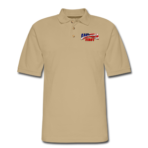 AMERICA FIRST Men's Pique Polo Shirt - beige