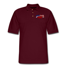 Load image into Gallery viewer, AMERICA FIRST Men&#39;s Pique Polo Shirt - burgundy