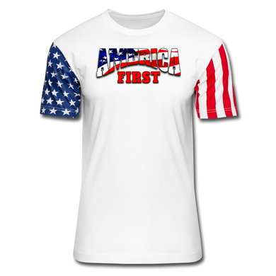 AMERICA FIRST Stars & Stripes T-Shirt - white