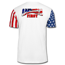 Load image into Gallery viewer, AMERICA FIRST Stars &amp; Stripes T-Shirt - white
