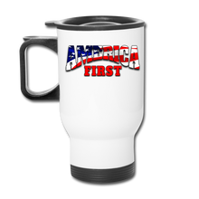 Load image into Gallery viewer, AMERICA FIRST Travel Mug - white