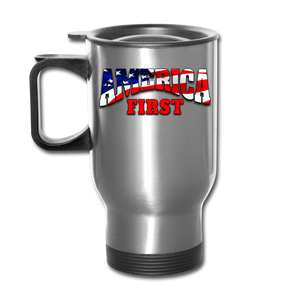 AMERICA FIRST Travel Mug - silver